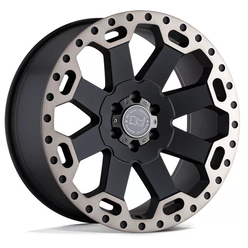 Alloy Wheel 17x9 ET-12 5x127 Matte Black W/ Machined Dark Tint Warlord Black Rhino