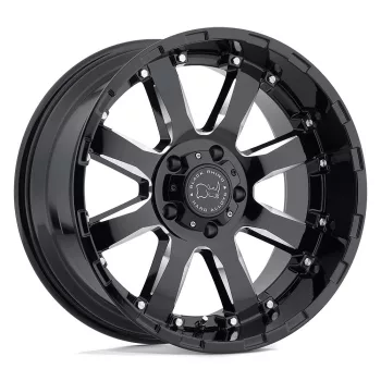   Alloy Wheel 22x10 ET-12 6x139.7 Gloss Black W/ Milled Spokes Sierra Black Rhino