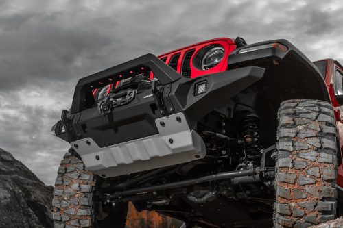 RIVAL4x4 hliníkový přední nárazník s držákem navijáku s LED světlem pro Jeep Wrangler JL, JK; Jeep Gladiator JT