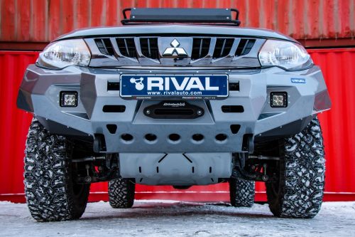 RIVAL4x4 hliníkový přední nárazník s držákem navijáku s LED světlem pro Mitsubishi L200 2015-2019