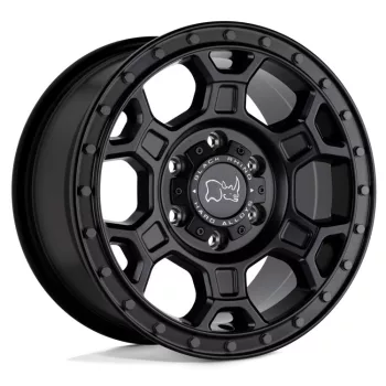   Alloy Wheel 16x8 ET45 5x160 Matte Black W/ Gunmetal Bolts Midhill Black Rhino