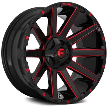   Fuel alu disky 18x9 ET-12 6x135/6x139,7 D643 Contra Gloss Black RED Tinted Clear