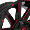   Fuel alu disky 18x9 ET-12 6x135/6x139,7 D643 Contra Gloss Black RED Tinted Clear