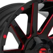 Fuel alu disky 18x9 ET-12 6x135/6x139,7 D643 Contra Gloss Black RED Tinted Clear