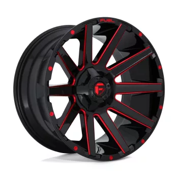   Alumínium felni 20x10 ET-18 5x114.3/5x127 D643 Contra Gloss Black RED Tinted Clear Fuel
