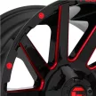 Alumínium felni 20x9 ET1 5x127/5x114.3 D643 Contra Gloss Black/Red Tinted Clear Accents Fuel