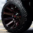 Alumínium felni 20x9 ET20 5x139.7/5x150 D643 Contra Gloss Black/Red Tinted Clear Fuel