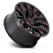 Alloy Wheel 22x10 ET-18 6x139.7 D823 Flame Gloss Black Milled W/ Candy RED Fuel