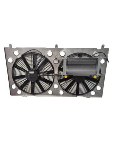 IOD Hliníková deska chladiče s vzduchovým deflektorem pro 2 ventilátory Nissan Patrol Y61