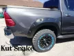 Plastové lemy blatníků Kut Snake pro Toyota Hilux Rocco 2022-> 75 mm