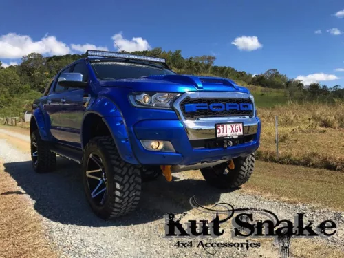 Plastové lemy blatníků Kut Snake pro Ford Ranger, MONSTER, 95 mm hladký povrch