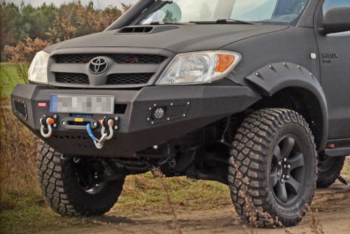 MorE4x4 ocelový, přední pevnostní nárazník s plotnou pro naviják pro - Toyota Hilux Vigo 2005-2011 (před faceliftem), všechny motorizace