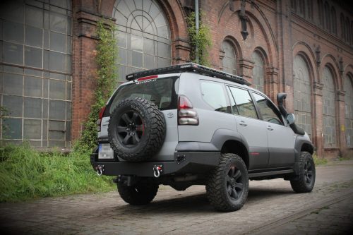 MorE4x4 zadní, ocelový pevnostní nárazník pro - Toyota Land Cruiser J125 (krátký), 2002-2009, všechny motorizace