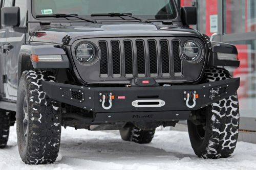 Ocelový přední nárazník MorE4x4 s montážní deskou pro naviják Jeep Wrangler JL (2018+), všechny verze motorů
