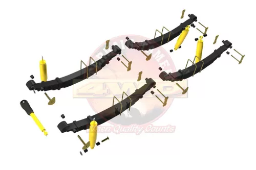 Terrain Tamer felfüggesztés készlet emelés +40mm erősített +100kg terhelésig elöl +275kg terhelésig hátul Toyota Landcruiser BJ70|73|74 FJ70|73 1984-> HZJ70|73 PZJ70|73 1990-> szintszabályzás nélküli modellek