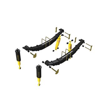   Terrain Tamer felfüggesztés készlet szerelt rugóstaggal emelés +40mm +50kg terhelésig elöl +150kg terhelésig hátul terhelésig Nissan Navara D40 2005-> szintszabályzás nélküli modellek