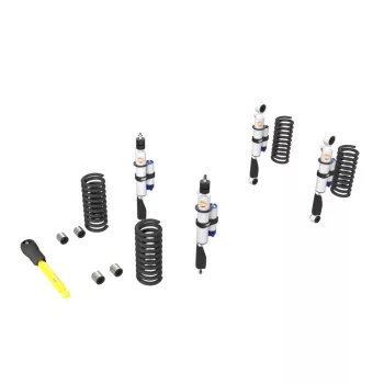   Terrain Tamer felfüggesztés készlet PRO lengéscsillapítókkal emelés +40mm +100kg terhelésig elöl +300kg terhelésig hátul Jeep Wrangler JK rövid benzineshez 2007-> szintszabályzás nélküli modellek