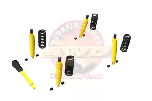 Terrain Tamer felfüggesztés készlet emelés +40mm erősített +80kg terhelésig elöl +300kg terhelésig hátul Land Rover Defender 90 2003-> szintszabályzás nélküli modellek