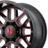  Alumínium felni 20x10 ET-24 5x127 XD820 Grenade Satin Black Milled/Red Clear Coat XD Series